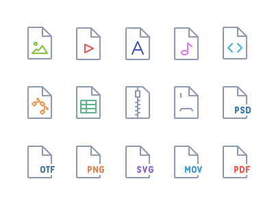 Simple Line Icons Pro - File Types file types files icon icon pack icon set icons line icons simple icons