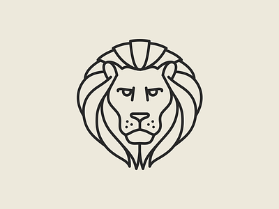 Lion Pictogram badge line lion logo mark outline pictogram stroke