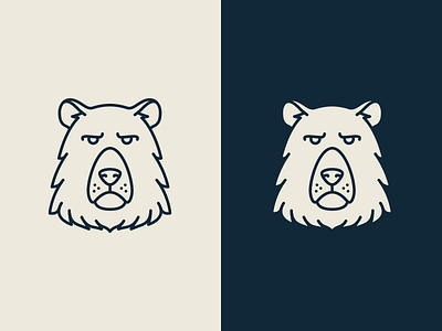 Bear Mark animal badge bear line logo mark outline pictogram
