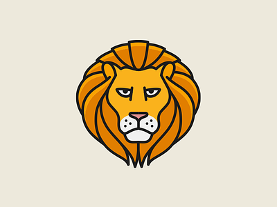 Lion Pictogram animal badge line lion logo mark outline pictogram