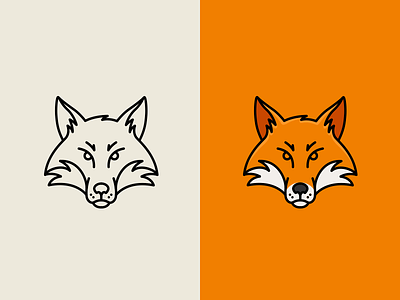Fox animal fox logo mark pictogram symbol