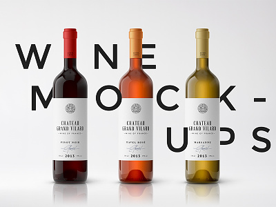 Wine Packaging Mockups #2 bottle branding glass label mock-up mockup packaging psd wine winery