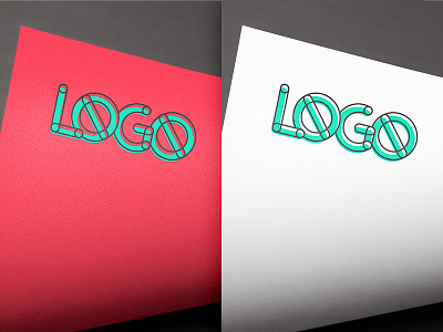 Logo Mock color logo mock up paper psd template