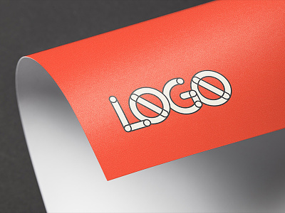Full-Color Logo Mockup color logo mock up mockup paper psd template