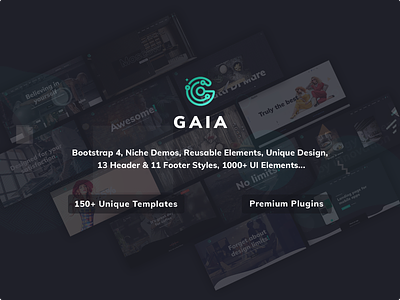 Gaia | A High Performance Creative Template animated blog bootstrap 4 creative css design html parallax portfolio responsive retina ready template