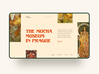 The Mucha Museum in Prague Concept alphonse mucha art art nouveau exhibition figma gallery mucha museum prague typography ui web design