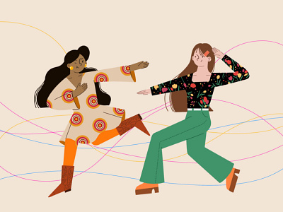 "Hey Google, play Got to Be Real by Cheryl Lynn" 70s characterdesign characterillustration design digitalillustration disco illustration illustration art procreate retro