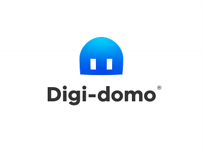 Digi-Domo blue design icon identity design illustration imagotipo imagotype logo typography vector