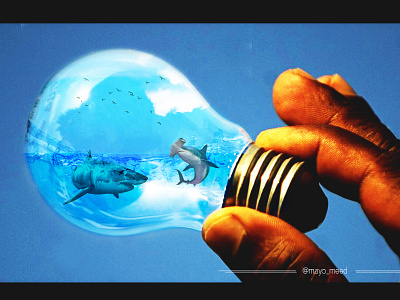 Ocean in a bulb aina badejo animal blue design manipulation mayomeed mayomide nature nigeria ocean photograhy photoshop