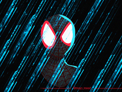 Spider verse Morales aina badejo black blue comic design illustration marvel mayomeed mayomide miles morales movie nigeria photoshop rain spider man spider man