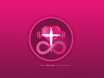 hearty logo aina badejo art awesome brand branding design fitfam fitness gym heart illustration infinity logo logo design logotype mayomeed mayomide nigeria photoshop pink