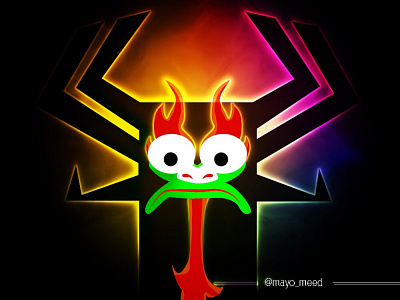 Aku aina badejo aku animation art artwork brand branding cartoon cartoon network design evil glow illustration mayomeed mayomide nigeria old school photoshop samurai samurai jack