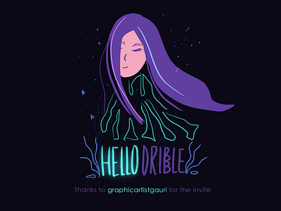 Hello dribbble! design graphicartistgauri illustration social media web