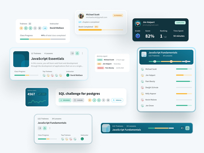 track eLearning Platform - Cards by Shpetim Ujkani on Dribbble