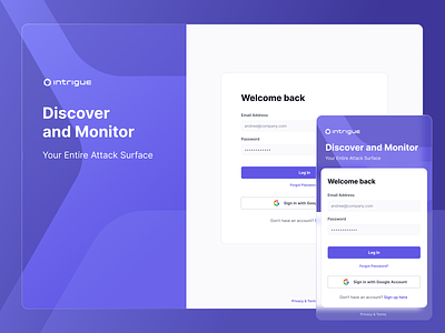 Intrigue Sign In / Sign Up app dashboard enterprise enterprise ux interaction design interface platform sign in sign up ui user experience user interface ux
