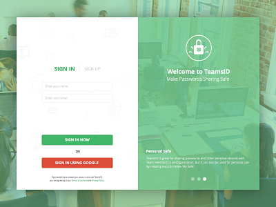 Sign in & Welcome Screen form login signin signup ui user experience user interface ux welcome