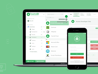 TeamsID - Make Password Sharing Safe form login sign up signin ui user experience user interface ux welcome