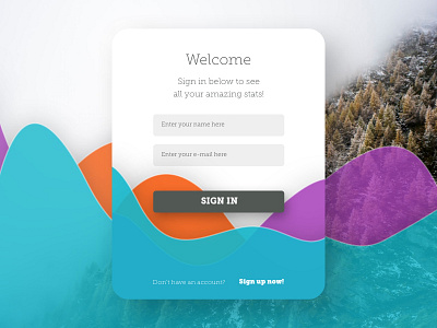 Sign In Modal Freebie (Sketch) colorful forest freebie sign in sketch stats ui ux walk