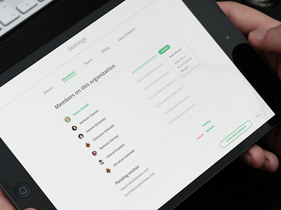 Members Settings app details interaction design interface list members settings ui user experience user interface ux web