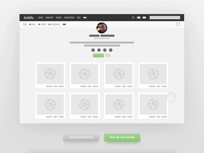 Dribbble New Layout animation design dribbble gif layout redesign shot ui