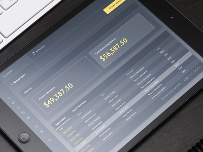 Dashboard - Finances dark dashboard finances interface lists manage ui users ux