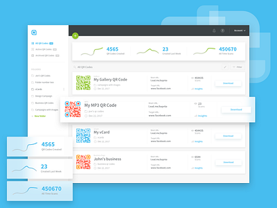 Dashboard Redesign analytics dashboard design manage qrcodes redesign stats ui ux