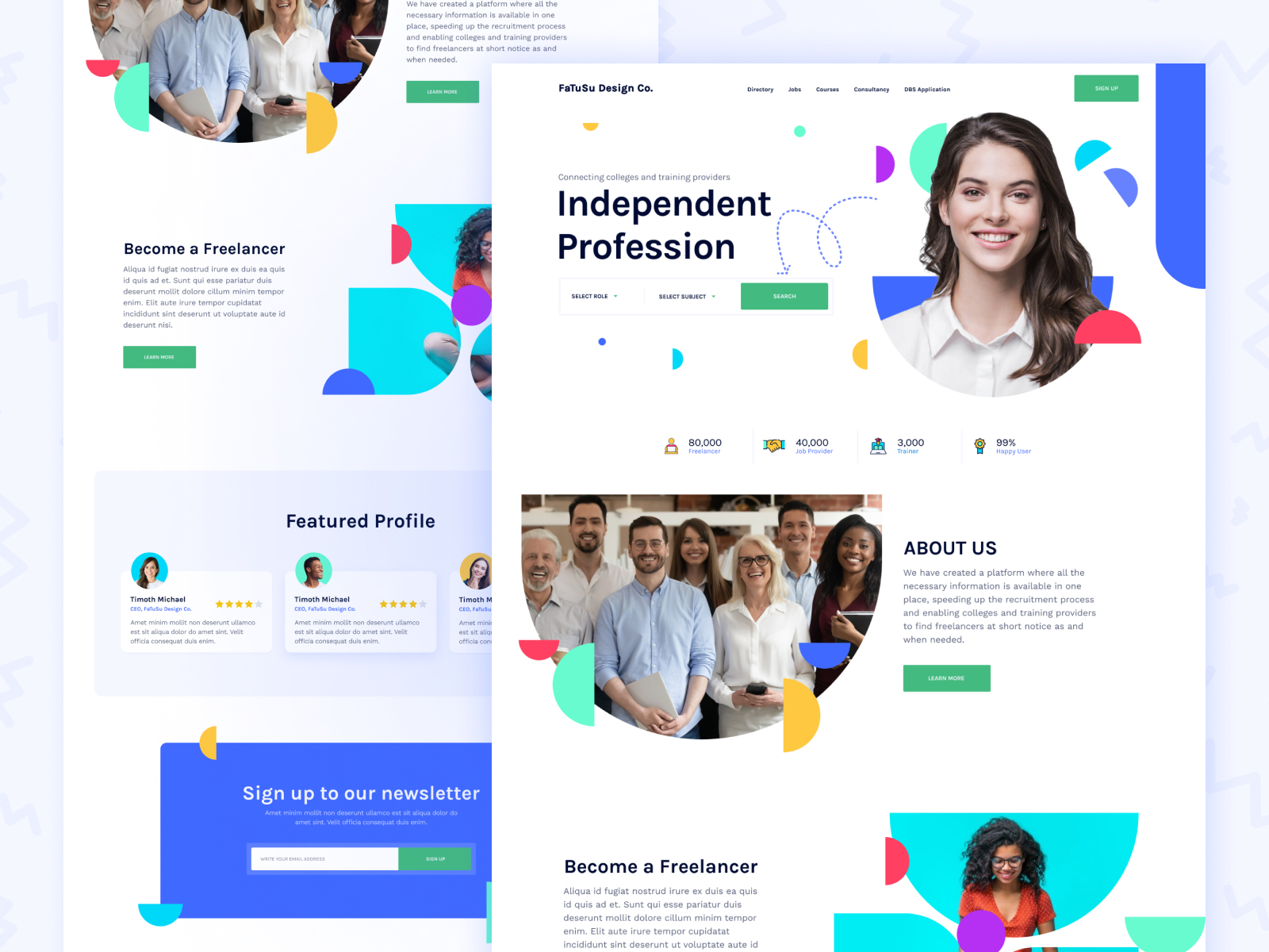 Freelancer Platform Landing Page by Fatema Tuz Sultana on Dribbble