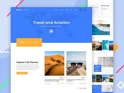 Travel Landing page agency blog branding clean color design landing page minimal travel traveling ui uidesign ux uxdesign web