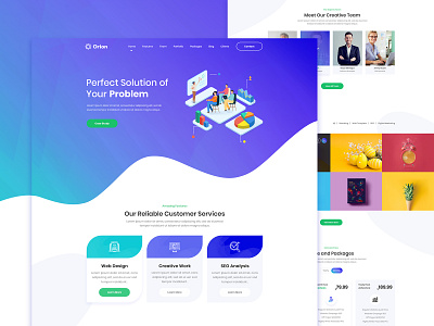 Orion - One Page Digital Agency HTML Template 2019 trend agency branding clean clean design color corporate design html5 illustration landing page minimal ui ux ux ui website design website template