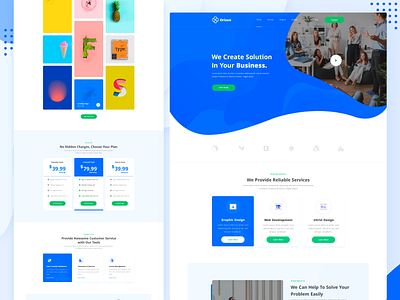 SaaS Landing Page HTML Template 2019 trend agency clean color design landing page minimal ui ux ux ui