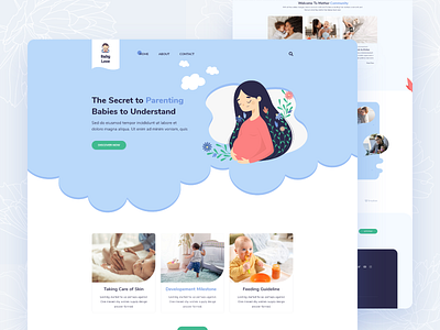 Website for Baby Care and Parenting Hacks branding clean color design dribbble best shot landing page minimal ui ux ux ui