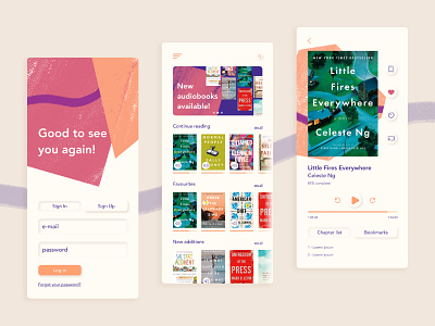 eBook Mobile App audiobook book design design app ebook mobile ui uiux ux