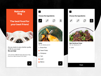 App for natural dog food animal app branding design design app dog food ui uiux ux