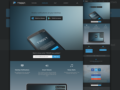 Triggr Site Redesign app design mobile mockup redesign triggr ui ux web