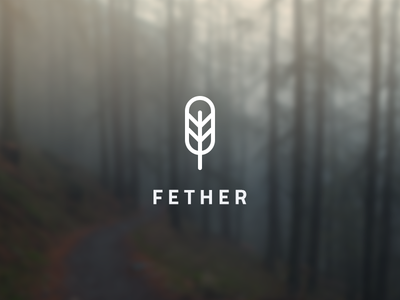 Fether Logo - Simple branding feather fether identity logo mark wlebovics