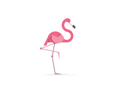 Flamingo bird flamingo flat logo mark pink shapes wlebovics