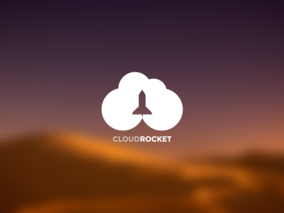 Cloud Rocket Logo blur brand branding cloud flat identity logo mark rocket ui wlebovics