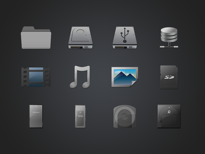 File Type Icons card drive folder icon media memory music picture sd ui video wlebovics