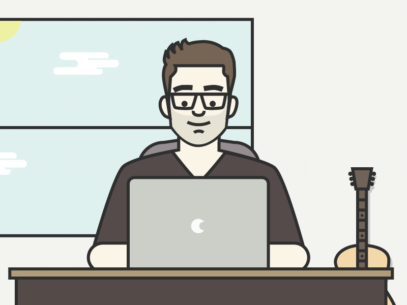 Your's Truly animation character desk gif illustration office self portrait wlebovics workspace