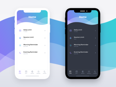 Put your phone down app dark dashboard health home iphone x light stream ui ux wlebovics