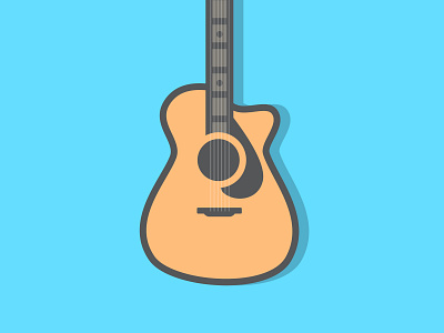 Acoustic Guitar - Album Art acoustic album branding cover guitar icon identity illustration logo mark music strings wlebovics
