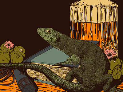 The Lizard King design editorial illustration vector