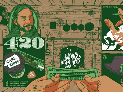 Carl Banks 420 gig poster 420 drawing gig poster illustration