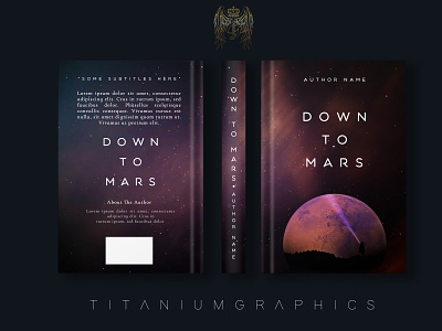 down to mars book cover bookcover concept cover design fiction nonfiction portfolio premade professional simple space typography