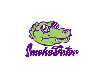 Smokegator aligator character character design logo logo design logodesign logotype smoker smokeshop