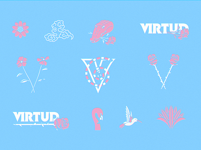 Virtud Summer 2018 graphics branding design fashion flat illustration logo