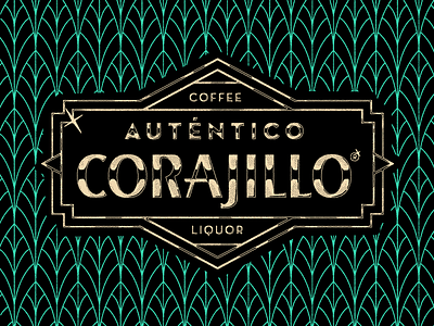 Auténtco Corajillo Signage artdeco branding coffee illustration pattern tropical typography