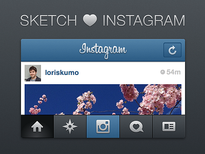 Instagram GUI for Sketch freebie gui instagram psd ressource sketch source vector