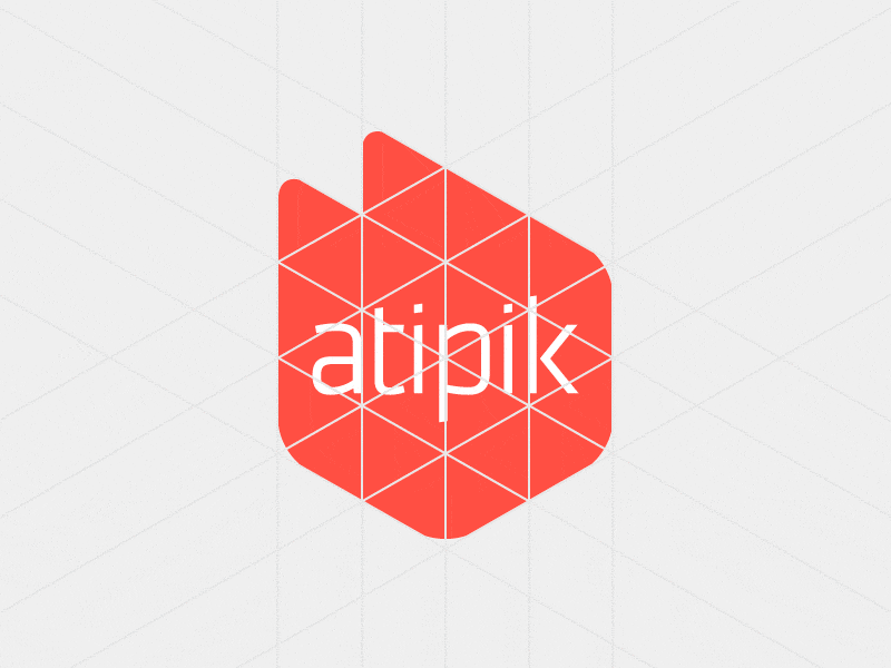 [animation] Atipik logo design process animation case study corporate identity gif grid hexagon klavika logo process