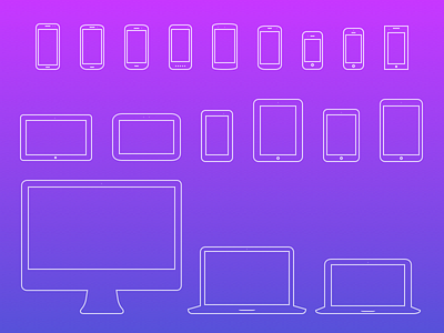 Mobile Devices Icons V4 [Sketch + SVG] android devices freebie icon ipad iphone mac minimal mobile nexus surface